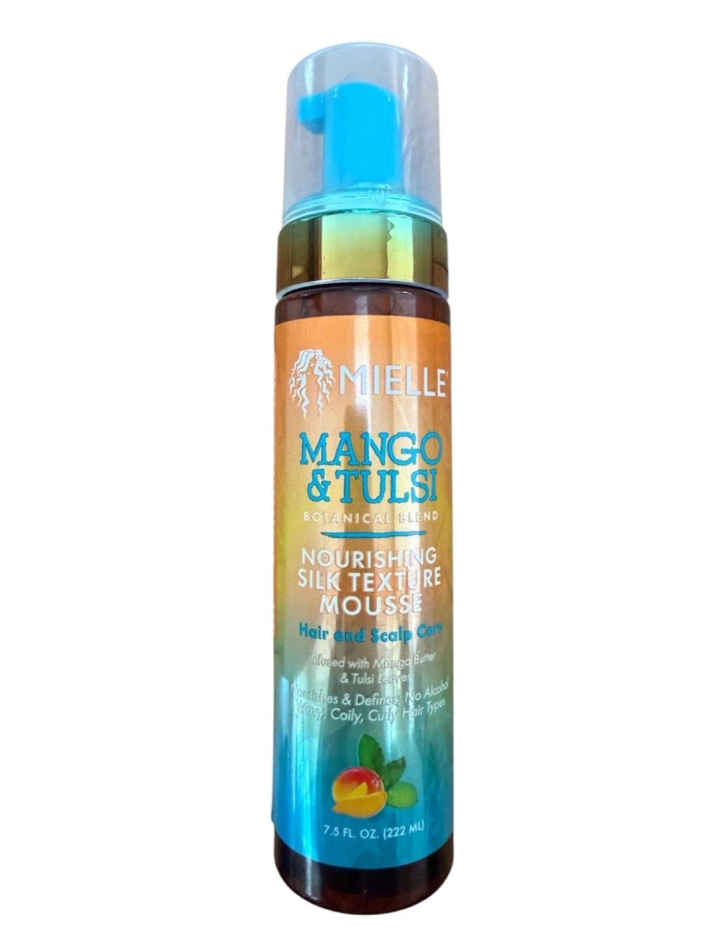 Mielle Mango & Tulsi Nourishing Silk Texture Mousse - Blue/Orange